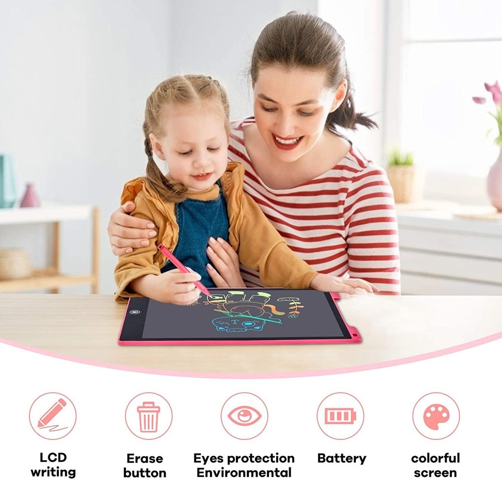 LCD Writing Tablet Drawing Board 12 Inch  Toys Christmas Birthday Gift for 3 4 5 6 7 Year Old Girls Erasable Drawing Tablet Doodle Board Toddler Learning Toys for Girls