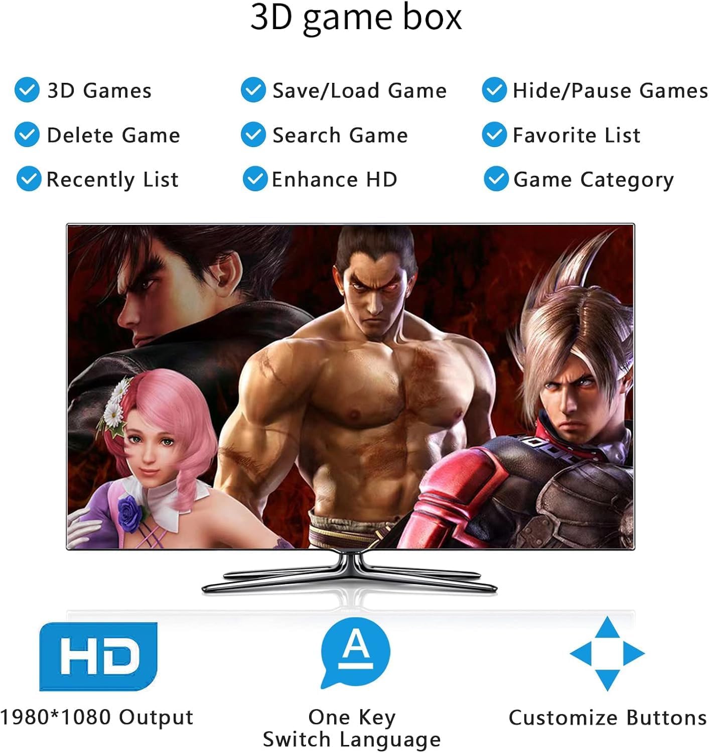 Retro Funs M8 Retro Game Console Built-in 21000+ Many Classic Games