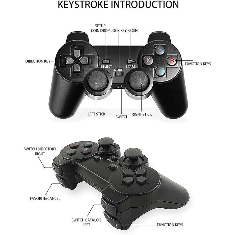 Wireless Console Video Game with Game Stick, Wireless Remotes & USB Cable (5-10 Years) | 1-2 Players Game